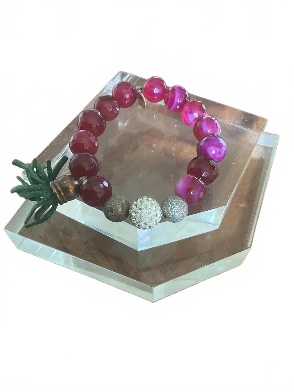 Gemelli Magenta Beaded bracelet
